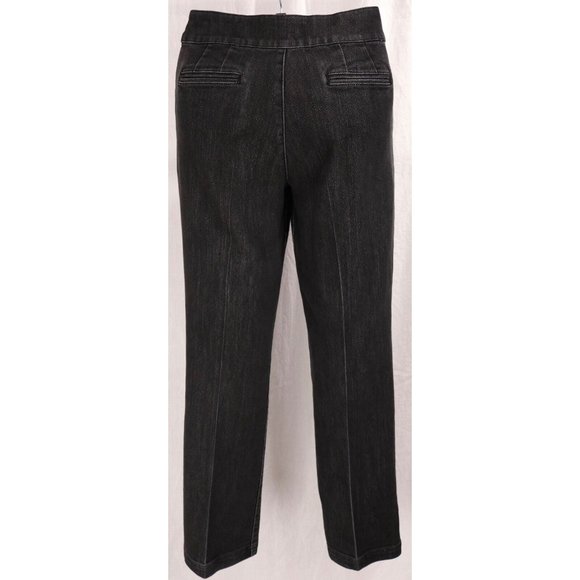 Chico’s Platinum Ultimate Fit 0.5 Jeans Black Wash Denim Straight Leg Stretch - Picture 4 of 12